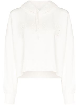 Polo Ralph Lauren macramé-logo cotton hoodie - White