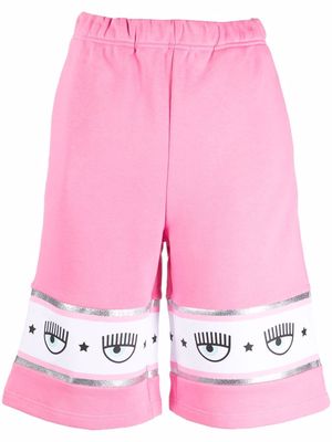 Chiara Ferragni longline track shorts - Pink