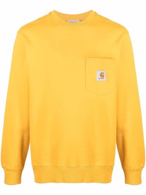 Carhartt WIP chest logo-patch jumper - Yellow
