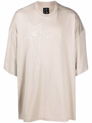 Rick Owens X Champion Tommy embroidered logo T-shirt - Neutrals
