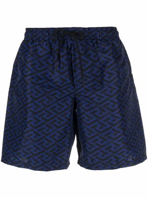 Versace Greca logo-print swim shorts - Blue