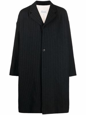 Maison Margiela single breasted pinstripe coat - Black