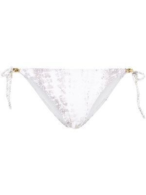 Heidi Klein Rope snakeskin-print bikini bottom - White