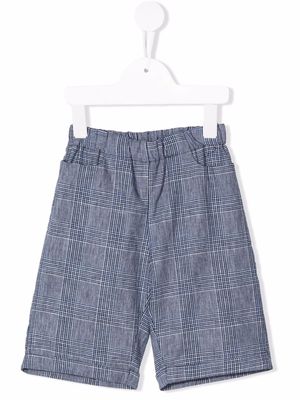 La Stupenderia checked-print elasticated-waist shorts - Blue