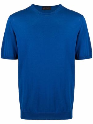 Roberto Collina short-sleeved knitted sweatshirt - Blue