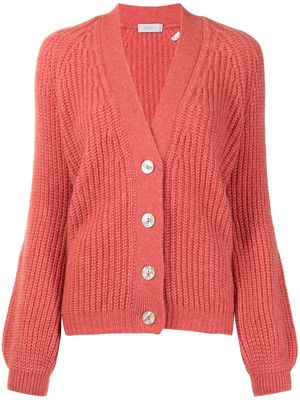 Agnona chunky-knit V-neck cardigan - Red