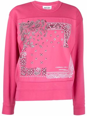 Kenzo long-sleeved bandana-panel sweatshirt - Pink