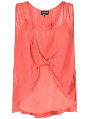 Giorgio Armani draped-detail sleeveless blouse - Pink