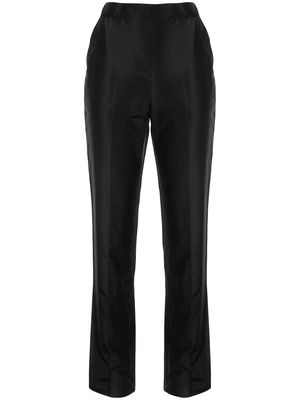 Macgraw high-waisted silk trousers - Black