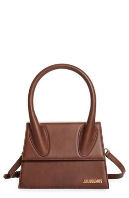 Jacquemus Le Grand Chiquito Leather Top Handle Bag in Dark Brown