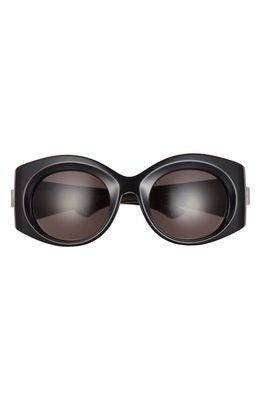 Balenciaga 58mm Round Sunglasses in Black