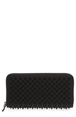 Christian Louboutin Panettone Spiked Calfskin Wallet in Black/Black