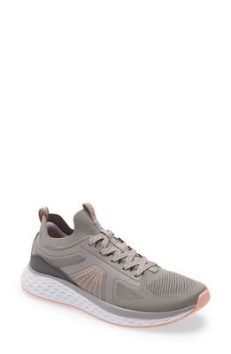 Zella Lifestyle Lace-Up Knit Sneaker in Grey- Grey Dark- Pink