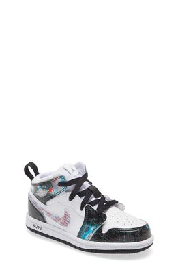 Nike Jordan Air Jordan 1 Mid SE Basketball Shoe in White/Crimson/Blue/Black
