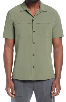Zella Ripstop Snap Front Shirt in Olive Branch