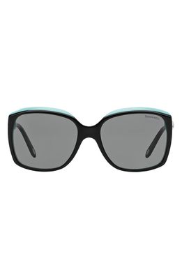 Tiffany & Co. 58mm Rectangular Sunglasses in Black/Blue