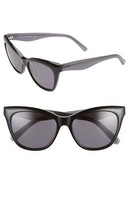 Rebecca Minkoff Lark 54mm Gradient Cat Eye Sunglasses in Black/Grey Blue
