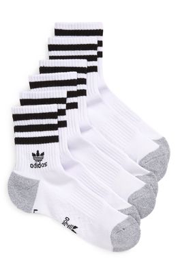 adidas 3-Pack Roller 2.0 Quarter Crew Socks in White