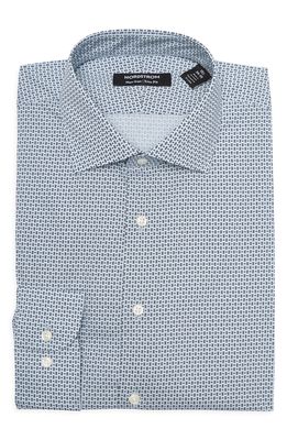 Nordstrom Trim Fit Non-Iron Dress Shirt in Blue- Navy Micro Chr