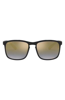 Ray-Ban Tech 62mm Polarized Wayfarer Sunglasses in Black Gradient Mirror
