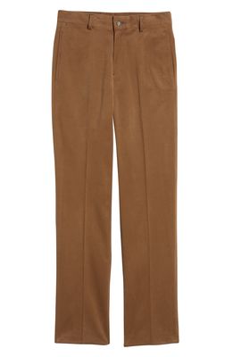 Berle Flat Front Brushed Twill Pants in Tobacco