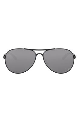 Oakley 59mm Polarized Aviator Sunglasses in Black/Silver