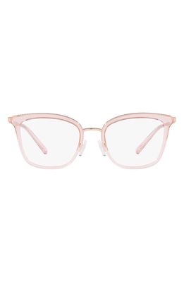 Michael Kors 51mm Square Optical Glasses in Transparent Pink