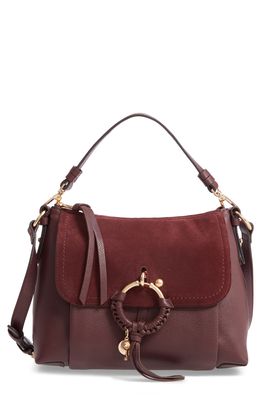 See by Chloe Small Joan Leather Shoulder Bag in Burgundy