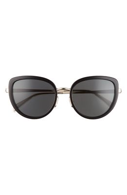 CELINE 55mm Cat Eye Sunglasses in Shiny Black /Smoke