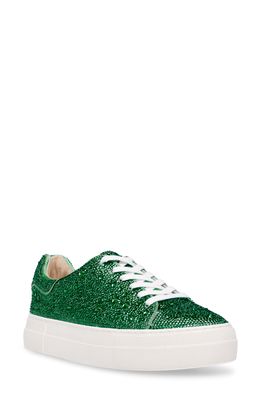 Betsey Johnson Sidny Crystal Pave Platform Sneaker in Emerald