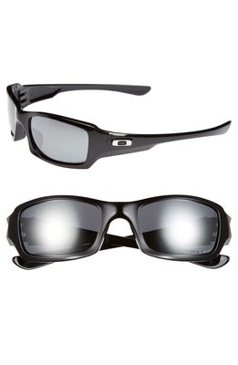 Oakley 'Fives Squared' 54mm Polarized Sunglasses in Polished Black/black Iridium