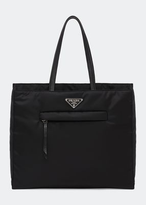 Tessuto Triangle Logo Nylon Tote Bag