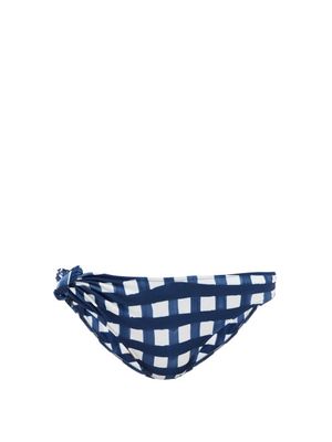 Jacquemus - Vichy Side-tie Check Bikini Briefs - Womens - Navy Check