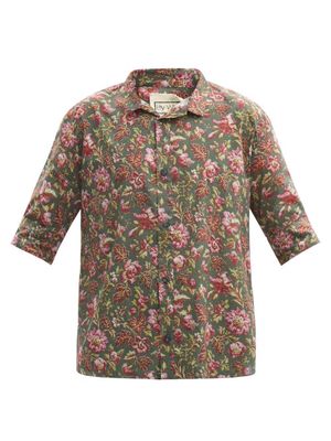 By Walid - Funda Printed Cotton-lawn Shirt - Mens - Green Multi