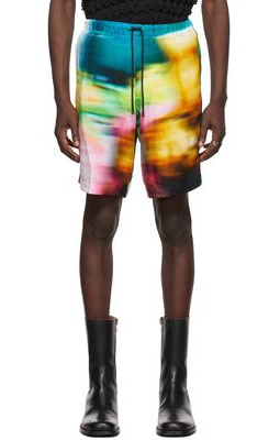 Dries Van Noten Multicolor Satin Printed Shorts