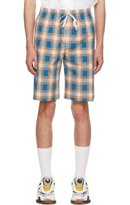 Gucci Blue & Orange Check Shorts