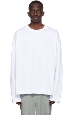 Dries Van Noten White Cotton Long Sleeve T-Shirt