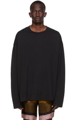 Dries Van Noten Black Cotton Long Sleeve T-Shirt