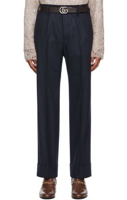 Gucci Navy Flannel Trousers