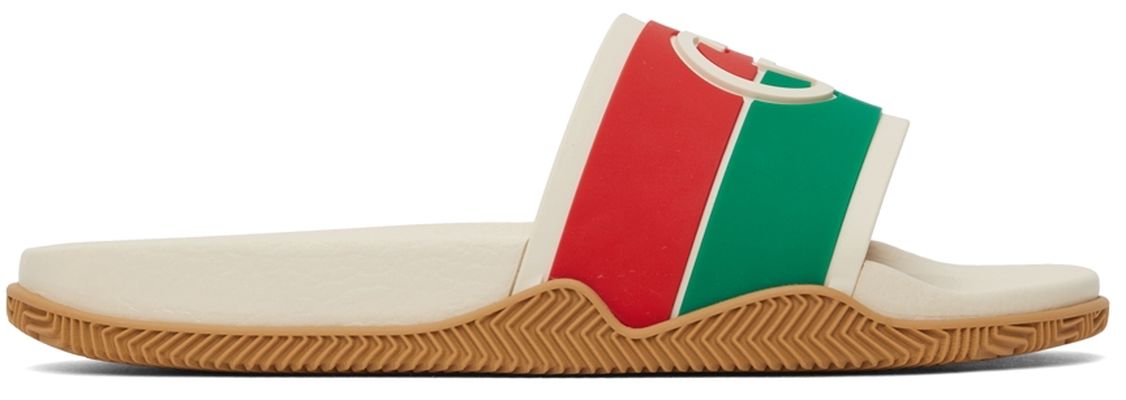 Gucci Off-White Interlocking G Slide Sandal