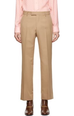 Gucci Tan Gabardine Retro Trousers