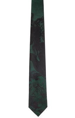 Dries Van Noten Black & Green Fairytale Tie