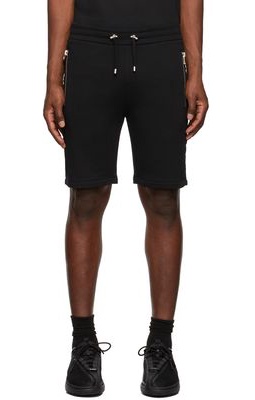 Balmain Black Embossed Bermuda Shorts