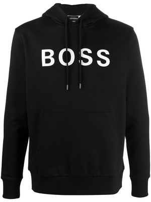 BOSS logo-printd hoodie - Black