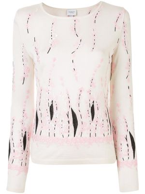 Giambattista Valli floral-embroidered jumper - White