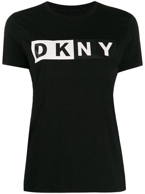 DKNY printed two-tone logo T-shirt - Black