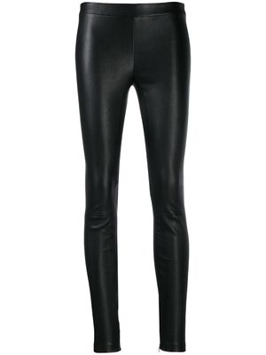Vince slim fit leather trousers - Black