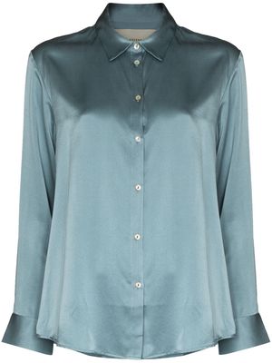 Asceno London silk pyjama shirt - Blue