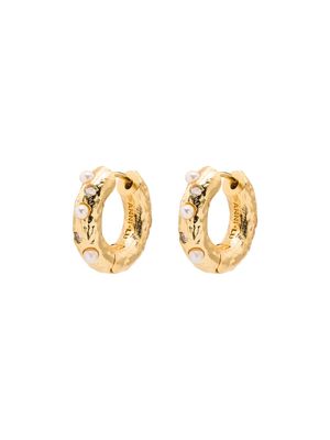 Anni Lu 18kt gold-plated pearl-embellished hoop earrings