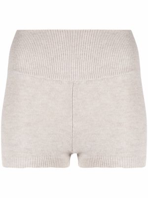 AMI AMALIA knitted wool shorts - Neutrals